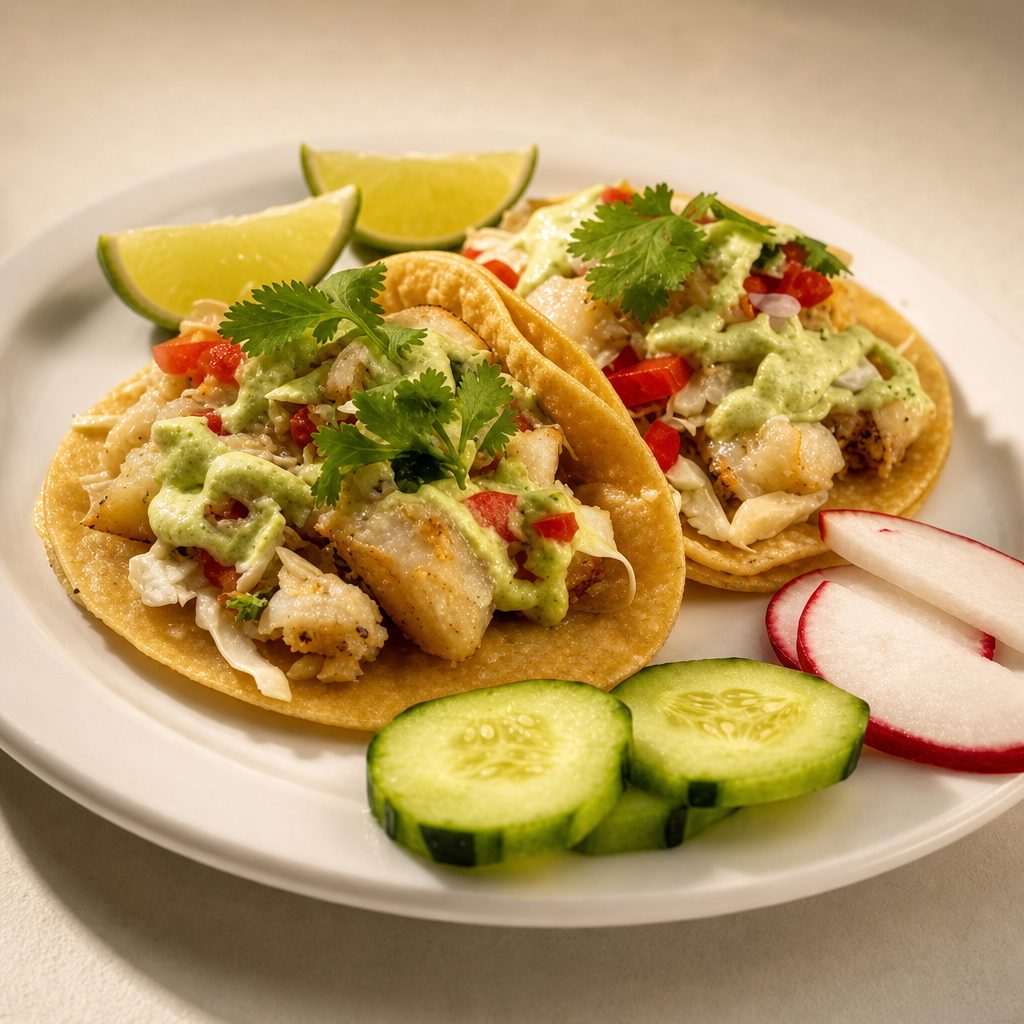 2 Fish Tacos Plate.